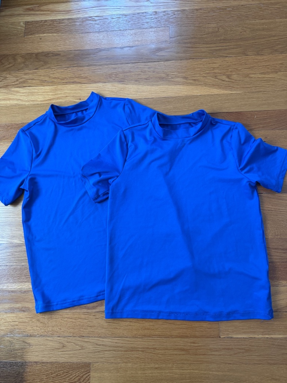 Cat & Jack Boys Rash Guard Lot L 10/12 | 2 Pc Blue Swim Shirts